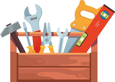 toolbox with tools clip art